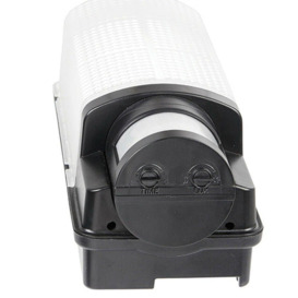 BLACK IP44 Outdoor Wall Bulkhead Light & 10m PIR Motion Sensor 6W Daylight LED - thumbnail 3