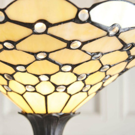 1.7m Tiffany Floor Lamp Dark Bronze & Stained Glass Shade Free Standing i00026 - thumbnail 3