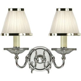 Luxury Flemish Twin Wall Light Bright Nickel White Shade Traditional Lamp Holder