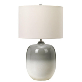 Table Lamp Ivory Shade Light Grey / Chalk White LED E27 60W Bulb - thumbnail 2