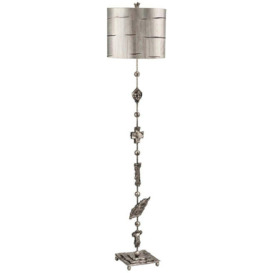 Floor Lamp Silver Leaf Silhouettes Aged Silver LED E27 100W