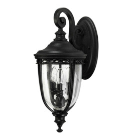 Outdoor IP44 3 Bulb Wall Light Sconce Black LED E14 60W Bulb External d00710