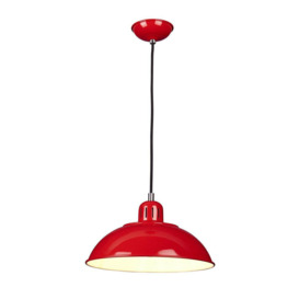 1 Bulb Ceiling Pendant Light Fitting Red LED E27 60W Bulb