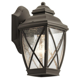 Outdoor IP44 1 Bulb Wall Light Lantern Olde Bronze LED E27 60W d01824