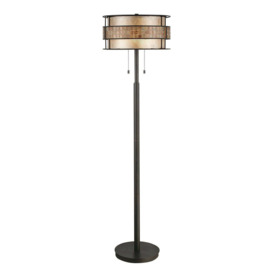 2 Bulb Free Standing Floor Lamp Renaissance Copper LED E27 60W Bulb