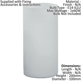 Table Desk Lamp Shade White Glass Opal Matt In Line Switch Bulb E14 1x60W - thumbnail 2