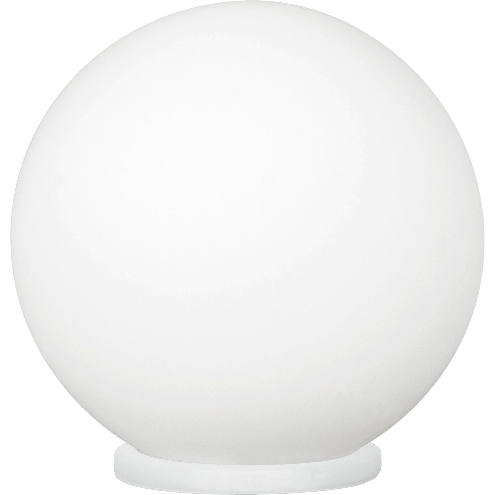 Table Lamp White Shade White Glass Opal Matt In Line Switch Bulb E27 1x60W - image 1