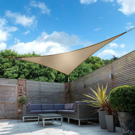 2m Triangle Waterproof Patio Sun Shade Canopy 98% UV Block Free Rope - thumbnail 2