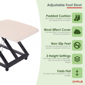 Adjustable Folding Cushion Padded Footstool - thumbnail 3