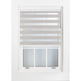 Grey Day and Night Window Roller Blind - Adjustable Shade Zebra Blind - thumbnail 2
