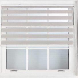 Grey Day and Night Window Roller Blind - Adjustable Shade Zebra Blind - thumbnail 1