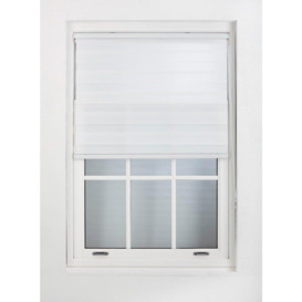 White Day and Night Window Roller Blind - Adjustable Shade Zebra Blind - thumbnail 3