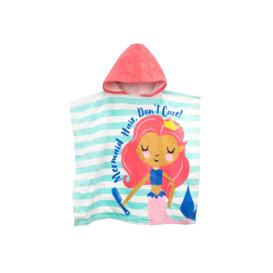 Mermaid Hair Don't Care Hooded Towel Poncho - thumbnail 1