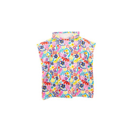 Floral Pattern Hooded Towel Poncho - thumbnail 2