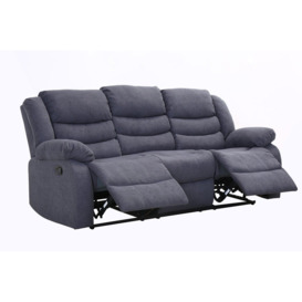 Revere 3 Seater Grey Fabric Recliner Sofa - thumbnail 2