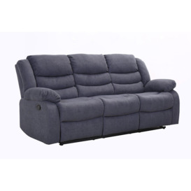 Revere 3 Seater Grey Fabric Recliner Sofa - thumbnail 1