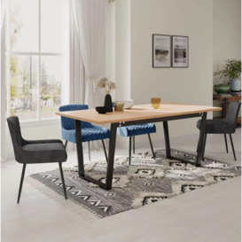 Belluno Extending Dining Table Set with 4 Velvet Chairs - thumbnail 3
