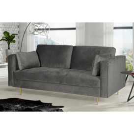 Avery Velvet 2 Seater Sofa with 2 Scatter Cushions - thumbnail 1