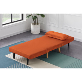Jola Velvet Foldable Sofa Bed With Pillow 1 Seater - thumbnail 2