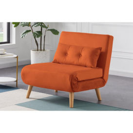 Jola Velvet Foldable Sofa Bed With Pillow 1 Seater - thumbnail 1
