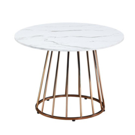 Etta Pedestal Dining Table Set with 4 Velvet Chairs - thumbnail 2