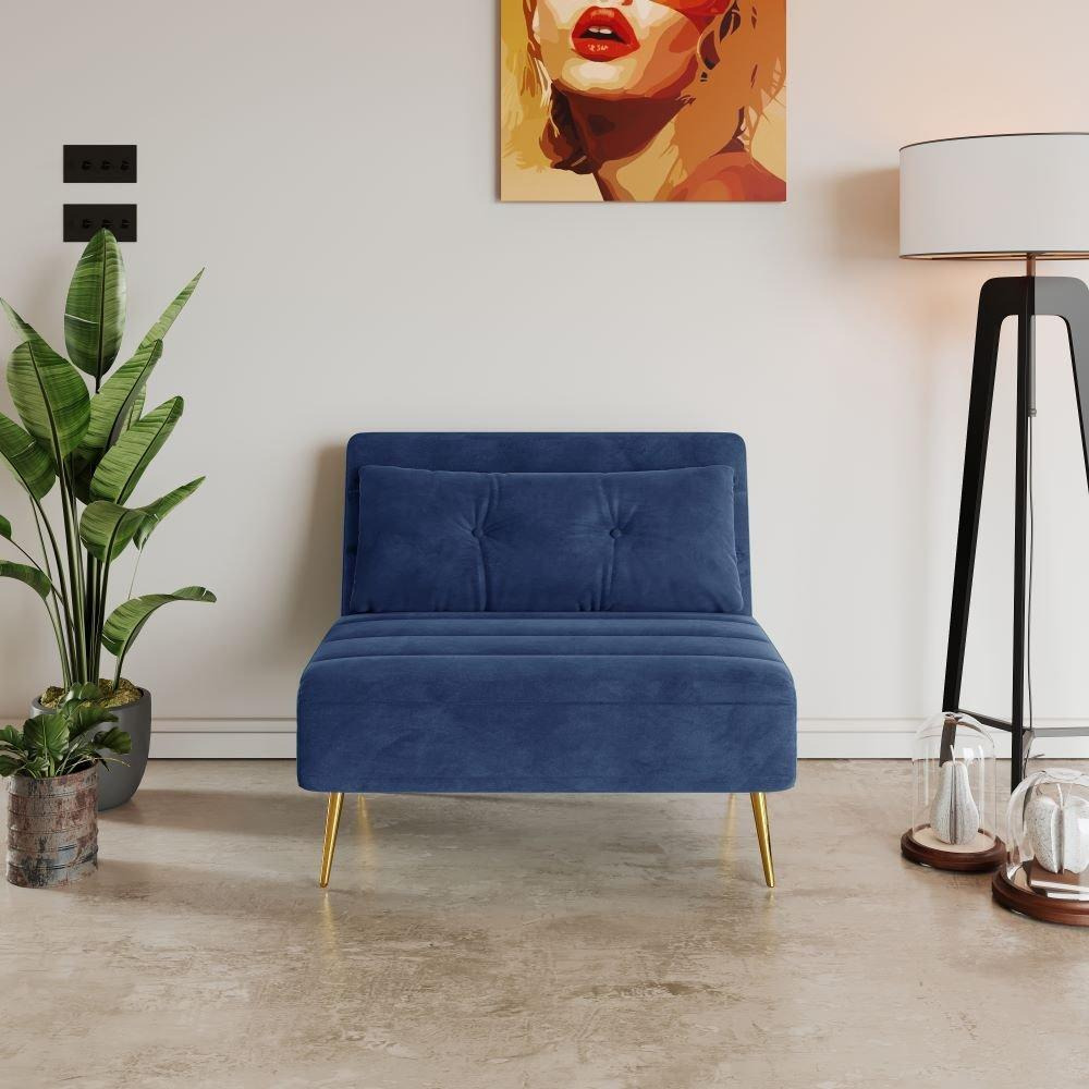 Jola Velvet Foldable Single Sofa Bed With Pillow - image 1