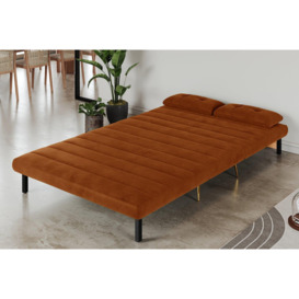 Jola Velvet Foldable 2 Seater Sofa Bed With Pillows - thumbnail 3