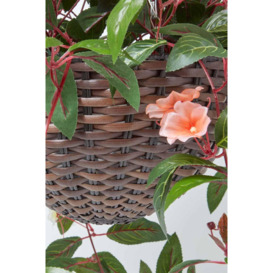 White, Orange and Pink Impatiens Hanging Basket, 85 cm - thumbnail 3
