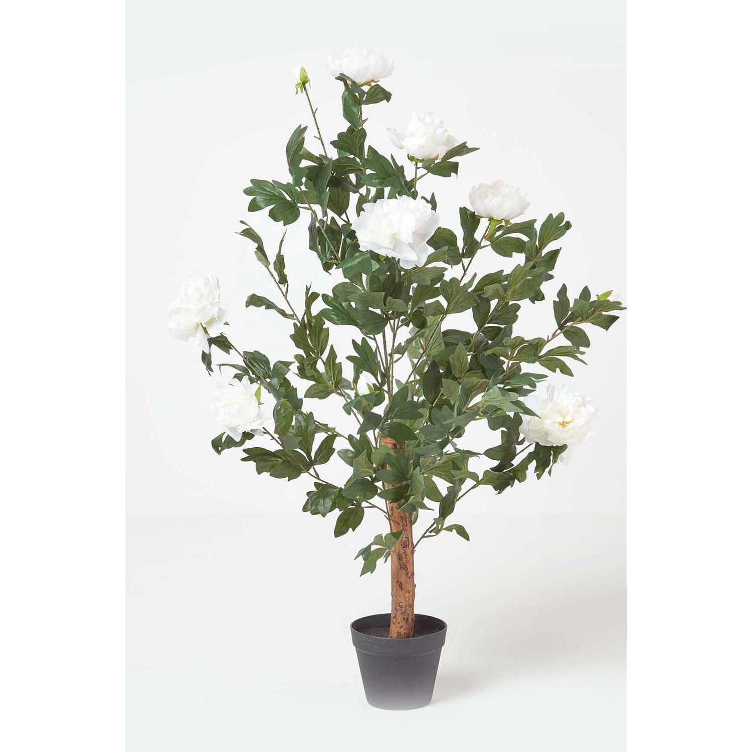 Artificial Peony Tree in Black Pot, 100 cm Tall - image 1