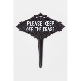 Please Keep Off The Grass Garden Sign with Metal Spike