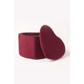 Arundel Heart-Shaped Velvet Footstool with Storage - thumbnail 2