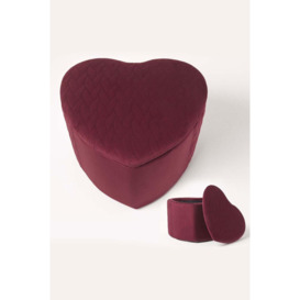 Arundel Heart-Shaped Velvet Footstool with Storage - thumbnail 1
