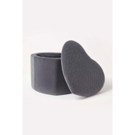 Arundel Heart-Shaped Velvet Footstool with Storage - thumbnail 3