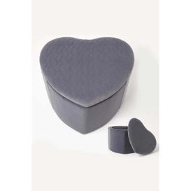 Arundel Heart-Shaped Velvet Footstool with Storage