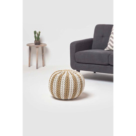Knitted Pouffe Striped Footstool 35 x 40 cm - thumbnail 2