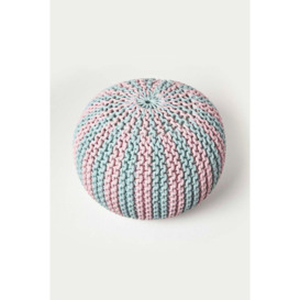 Knitted Pouffe Striped Footstool 40 x 50 cm - thumbnail 3