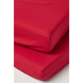 Cotton Cot Bed Fitted Sheets 200 Thread Count, 2 Pack - thumbnail 1