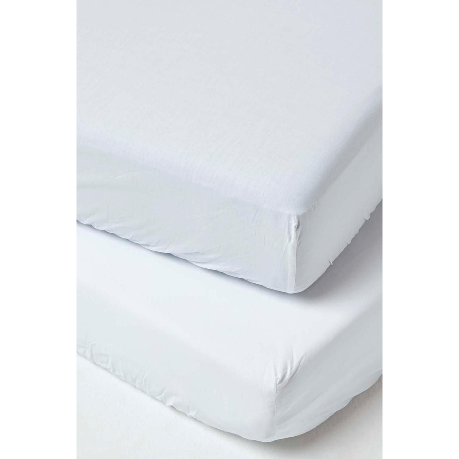Cotton Cot Bed Fitted Sheets 200 Thread Count, 2 Pack - image 1