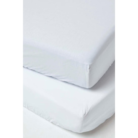 Cotton Cot Bed Fitted Sheets 200 Thread Count, 2 Pack - thumbnail 1