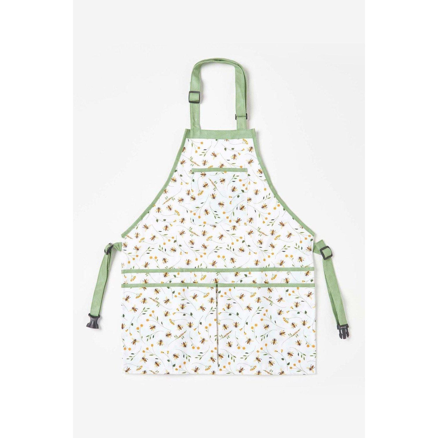 Gardening Apron with Floral Bee Design - image 1
