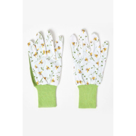 Gardening Gloves with Floral Bee Design - thumbnail 1