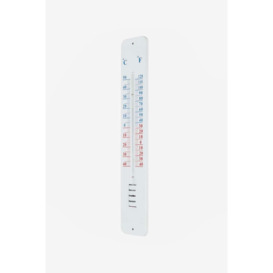 Silver Metal Wall Thermometer, 45 cm