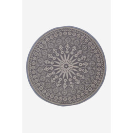 Black Outdoor Rug with Mandala Pattern, 170 cm
