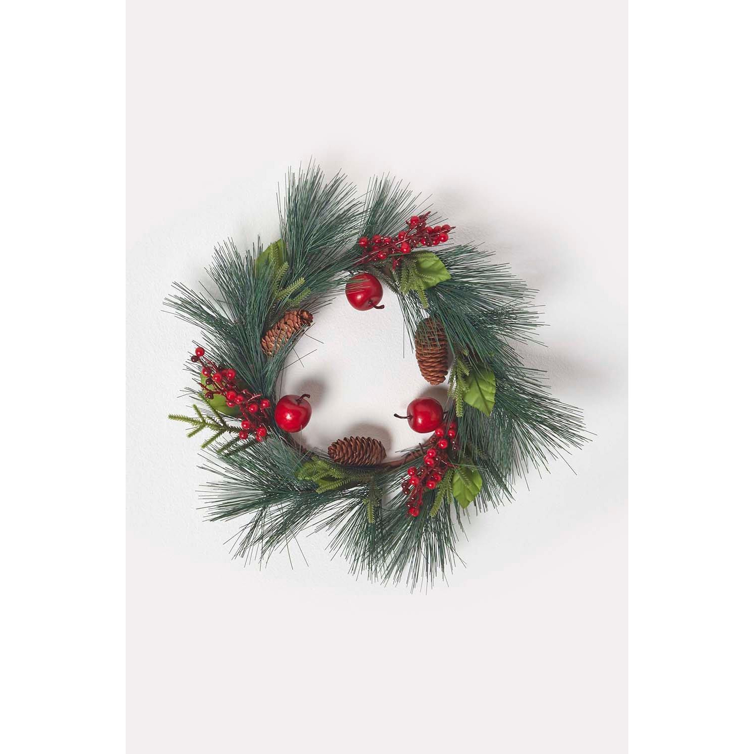 Red Apple and Berries Christmas Wreath - image 1