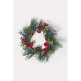 Red Apple and Berries Christmas Wreath - thumbnail 1