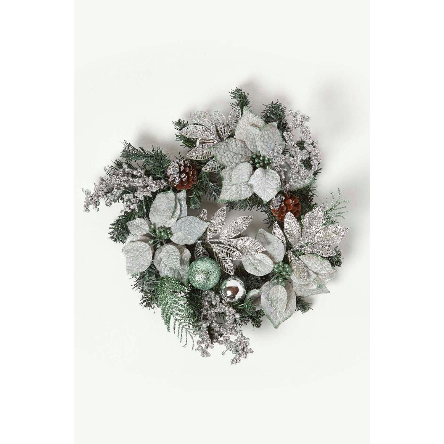 Mint Green & Silver Christmas Wreath - image 1