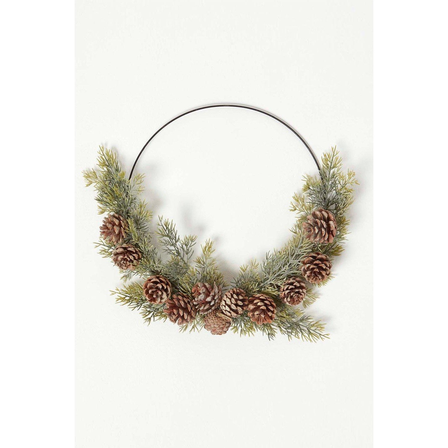 Pinecone & Green Fir Wire Christmas Wreath - image 1