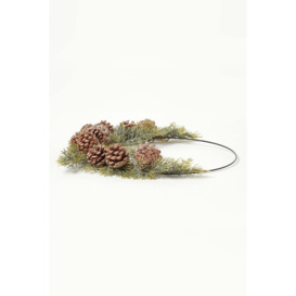 Pinecone & Green Fir Wire Christmas Wreath - thumbnail 3