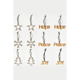 Set of 12 Gold and Silver Christmas Tree Decorations - thumbnail 1