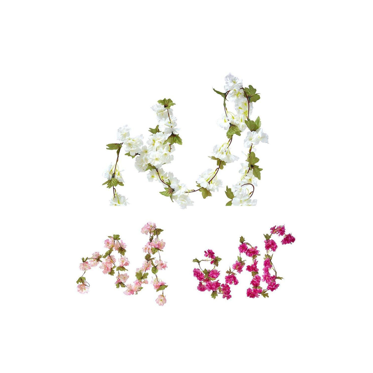 Set of 3 Artificial Blossom Flower Garlands, 5 Ft - image 1